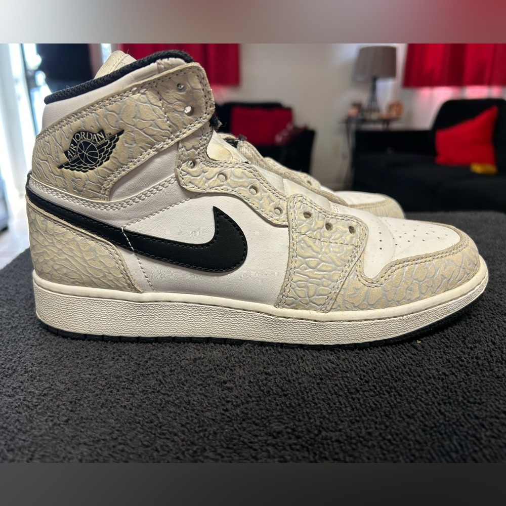 Cream and white jordans
